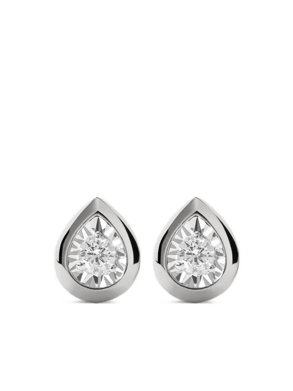 Monica Vinader Pear Diamond ピアス - シルバートーン Monica Vinader Pear Diamond ピアス - シルバートーン