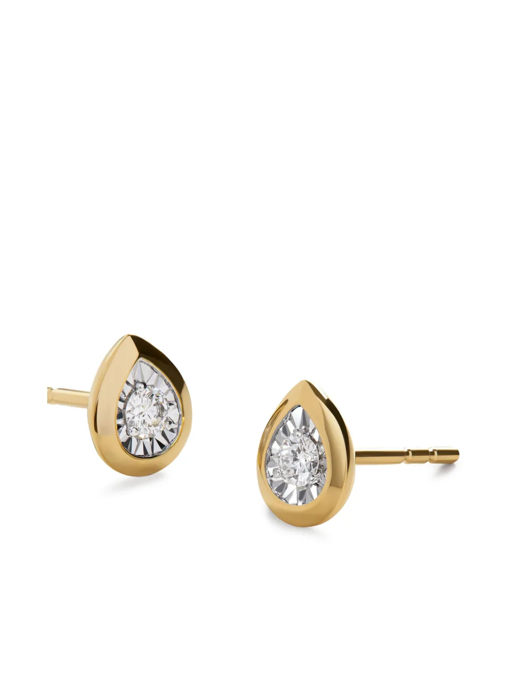 Monica Vinader Lab Grown Diamond Pear Stud Earrings In Gold