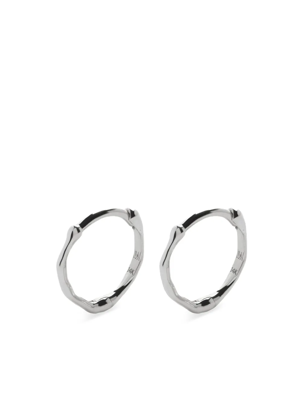 Monica Vinader 14K white gold mini Siren hoops | Silver | Image 1