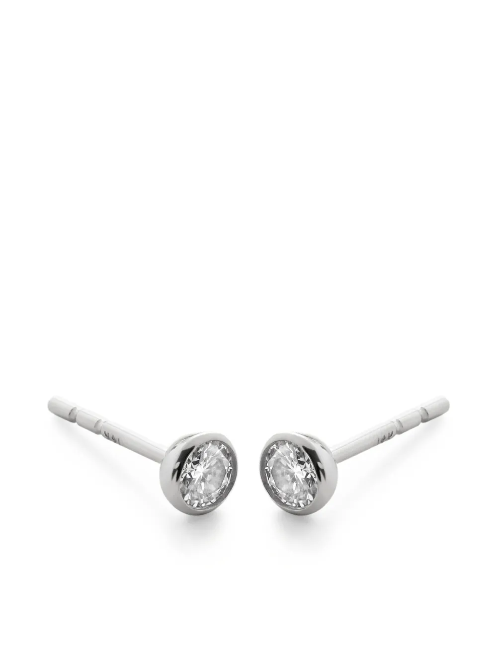 Monica Vinader 14K white gold diamond stud earrings | Silver | Image 1