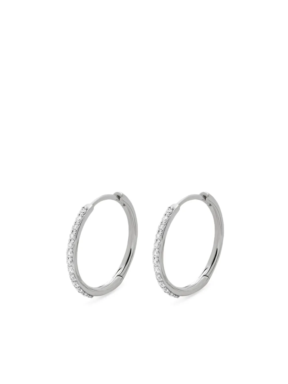 Monica Vinader フープピアス 14Kホワイトゴールド - シルバートーン Monica Vinader フープピアス 14Kホワイトゴールド - シルバートーン