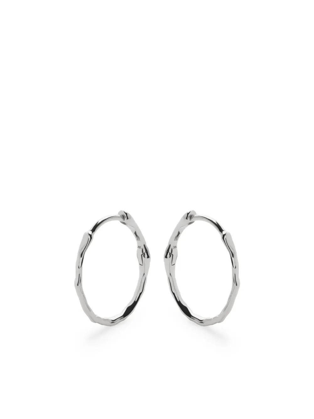 Monica Vinader 14K white gold small Siren hoops | Silver | Image 1