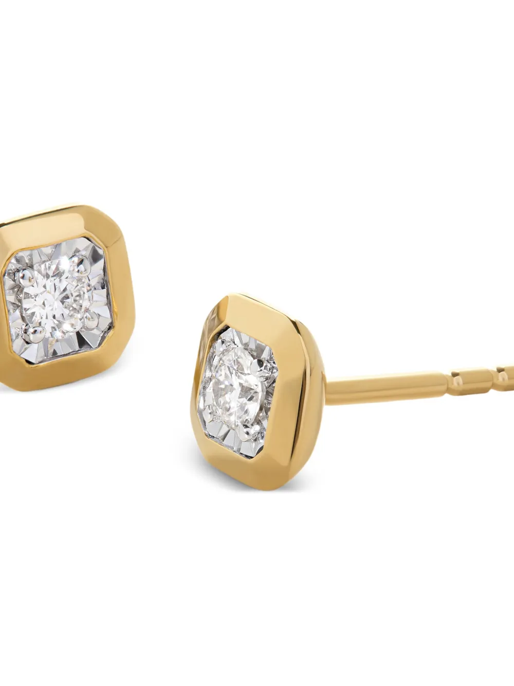 Monica Vinader Womens Asscher-cut 0.12ct Lab-grown Diamond And 18ct Yellow-gold Vermeil Stud Earrings In Gold