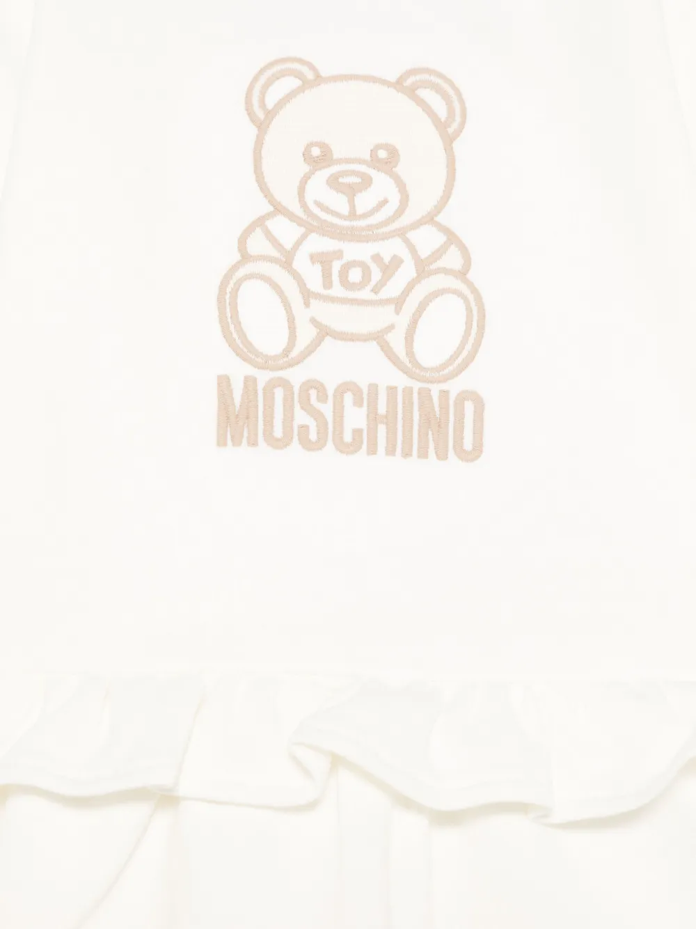 Moschino Kids Jurk met teddybeerprint Wit