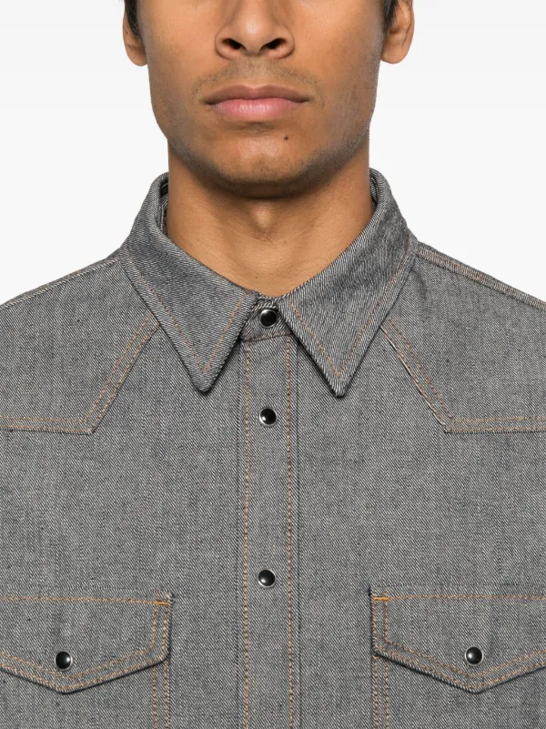 MM6 Maison Margiela デニムシャツ | グレー | FARFETCH JP