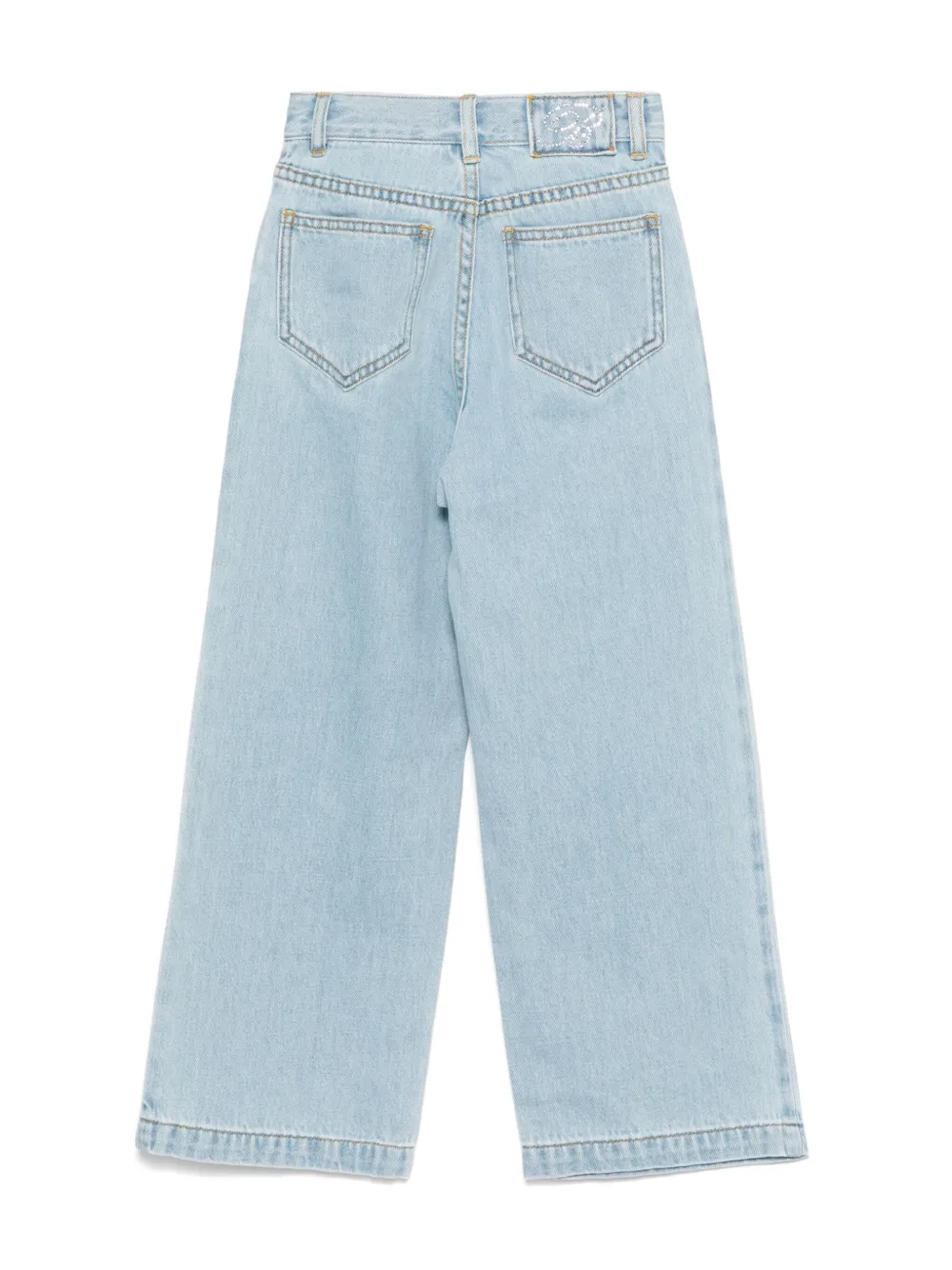 Miss Blumarine Jeans met logo van stras - Blauw