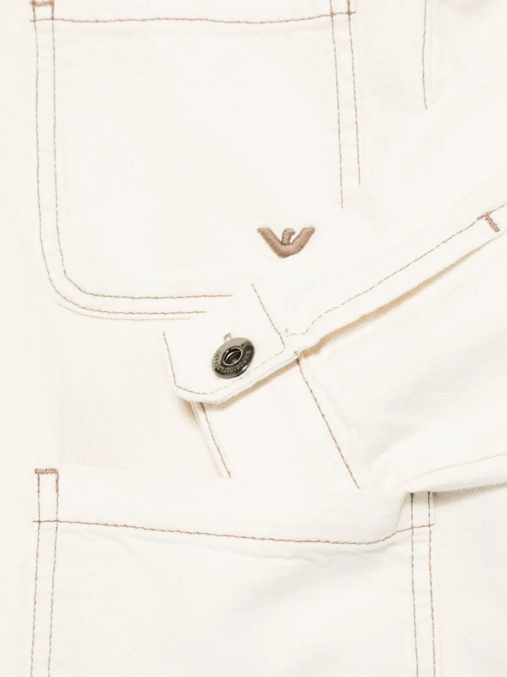 Emporio Armani Kids Katoenen shirtjack Wit