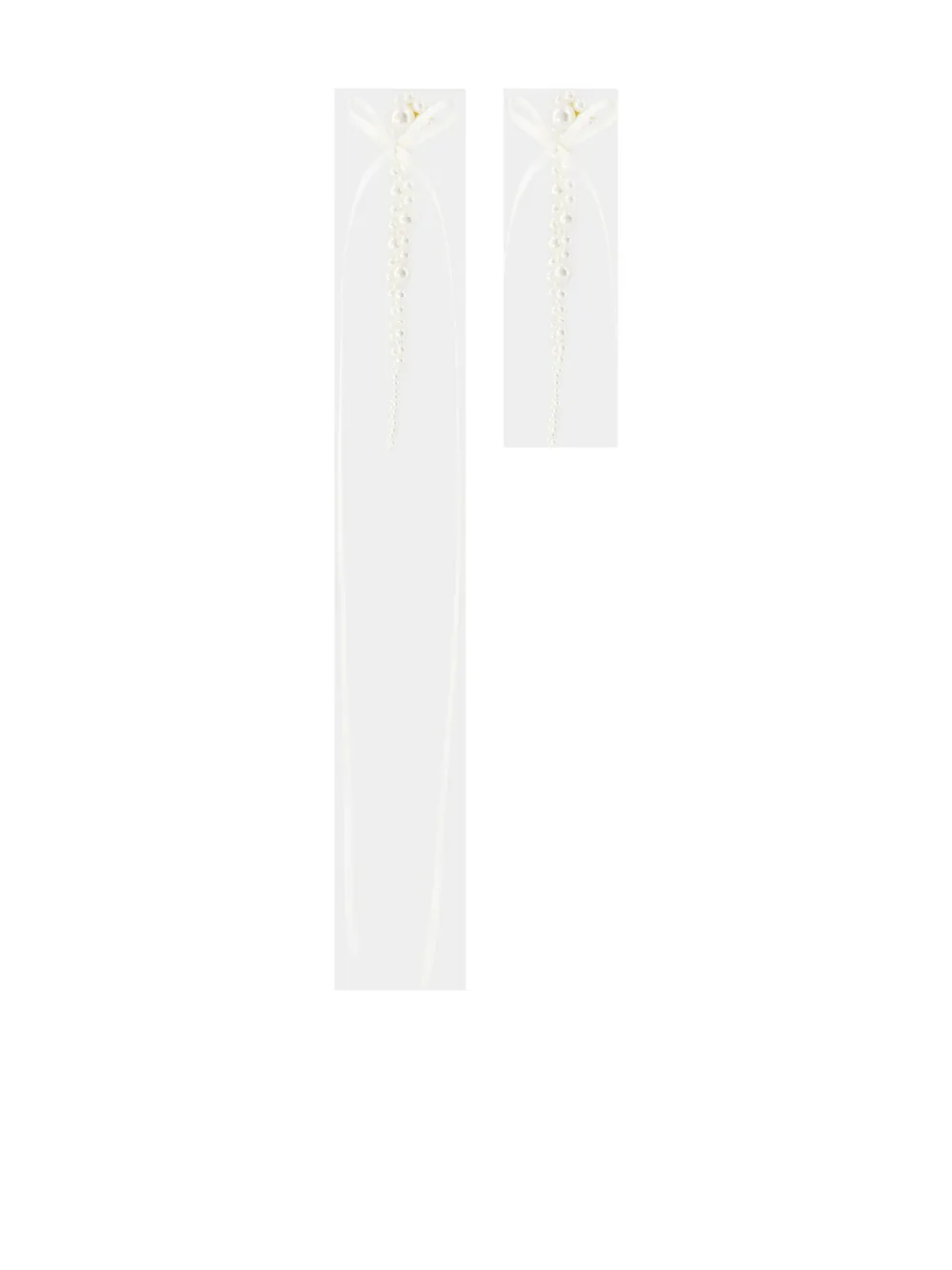 Simone Rocha slim bow ribbon earrings - Wit