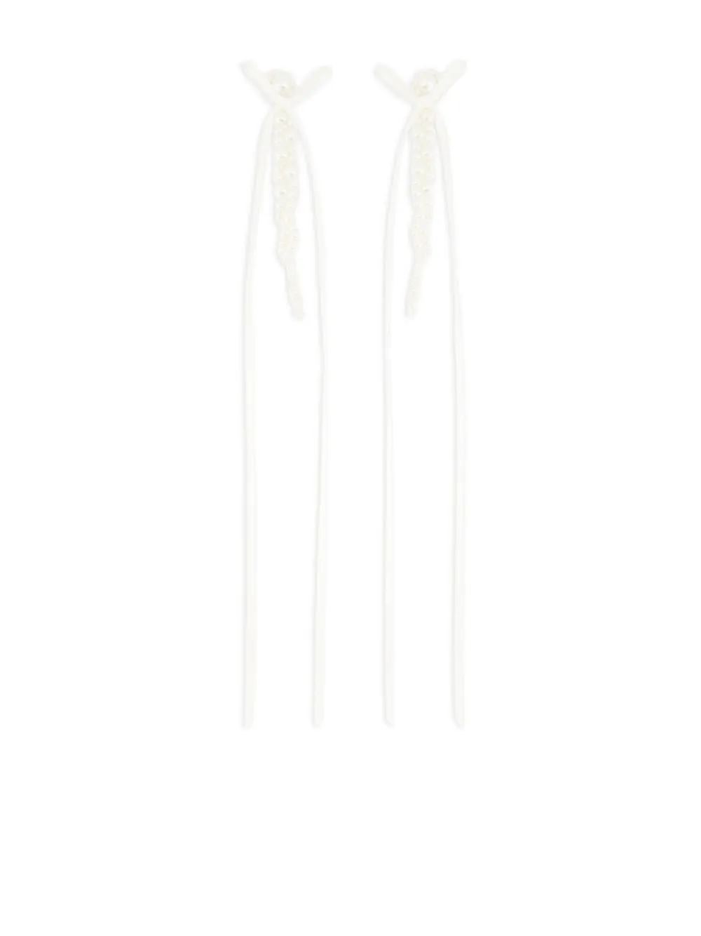 Simone Rocha slim bow ribbon earrings | White | Image 1