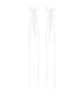 Simone Rocha slim bow ribbon earrings - White