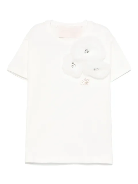 Miss Blumarine Camiseta com aplicação floral