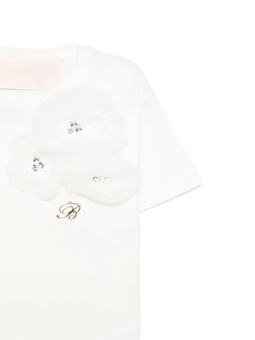Miss Blumarine T-shirt met bloemenpatch Wit