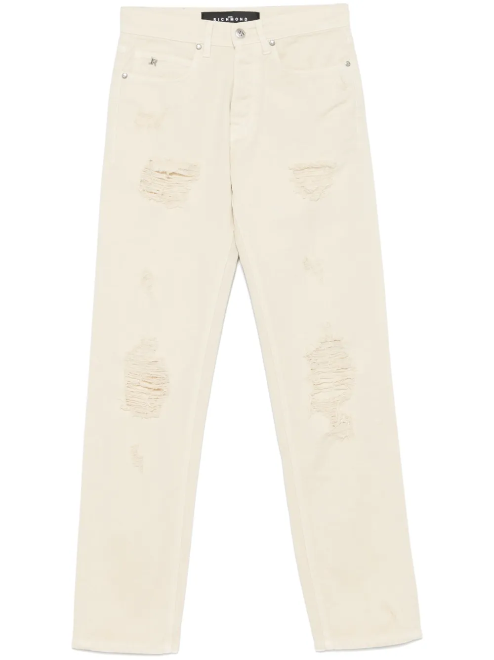 John Richmond Gerafelde jeans Beige