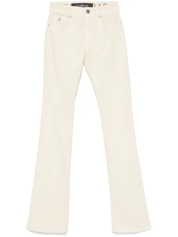 【RICHMOND】the rich white flared jeans John Richmond high-rise Flared Jeans | Neutrals | FARFETCH
