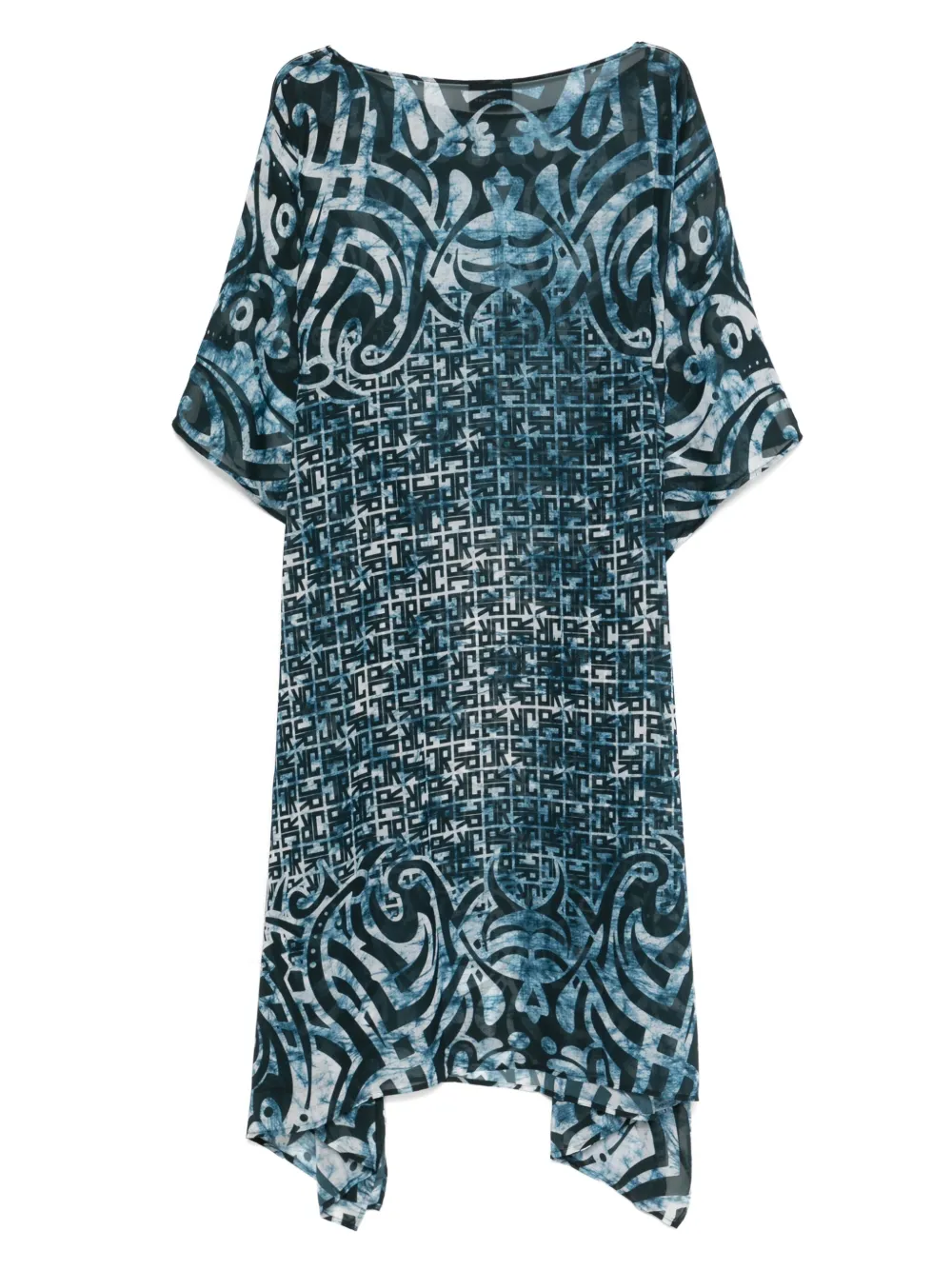  John Richmond Printed Beach Dress - Blue 