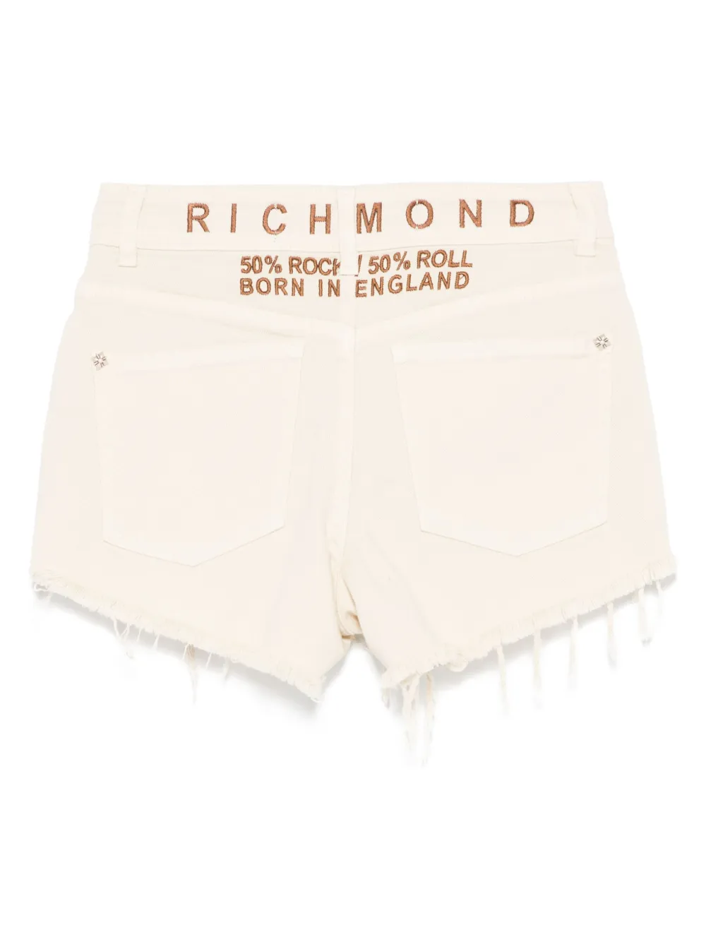 John Richmond Shorts met franje afwerking - Beige