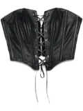 John Richmond lace-up leather corset top - Black