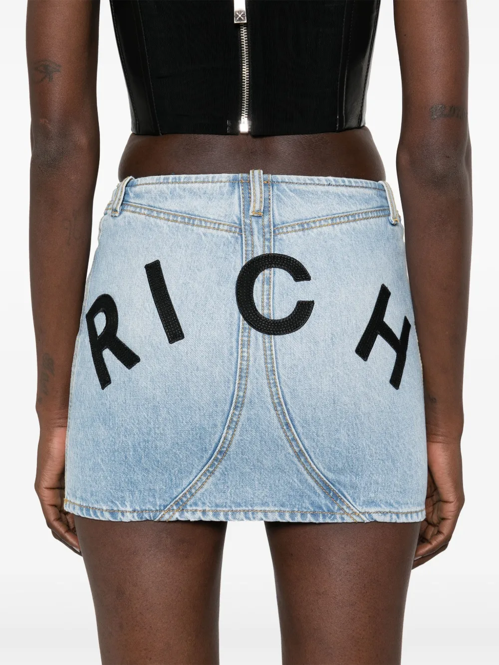 John Richmond Mini-rok met logo Blauw