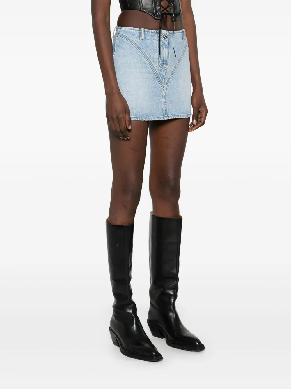 John Richmond Mini-rok met logo Blauw