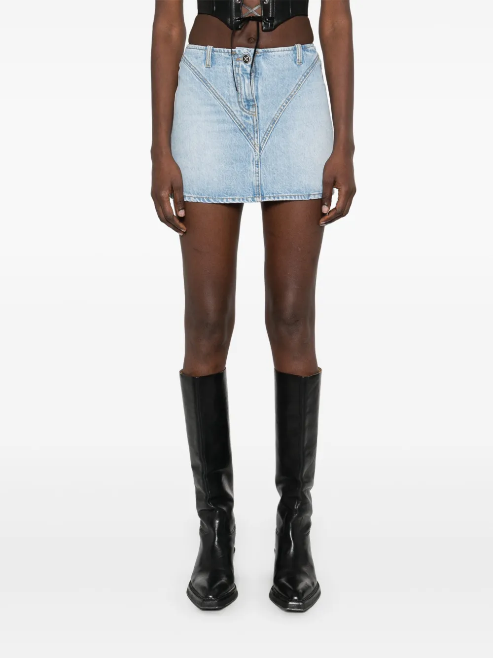 John Richmond Mini-rok met logo Blauw