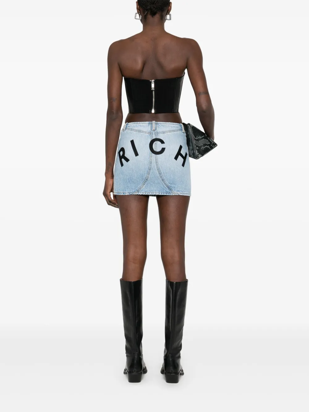 John Richmond Mini-rok met logo - Blauw