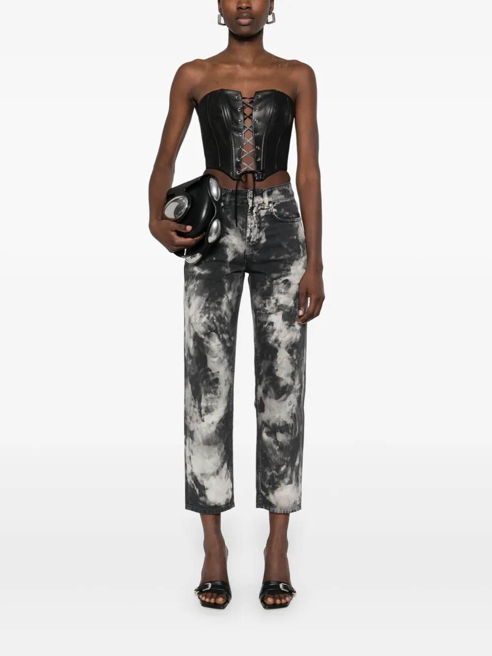 John Richmond Jeans met marmer-effect - Zwart