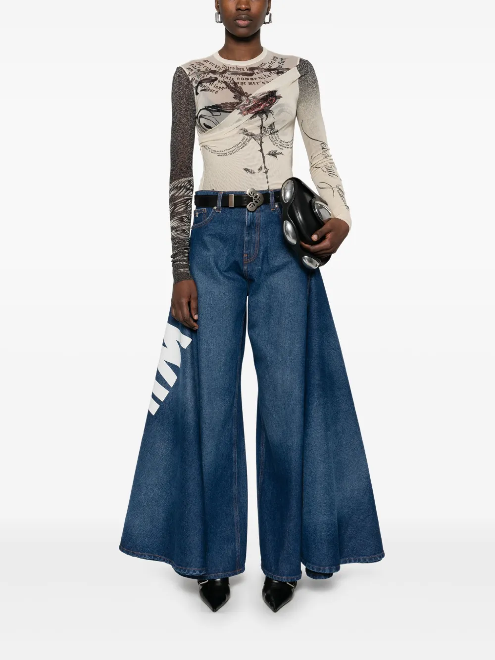 John Richmond Gedrapeerde jeans - Blauw
