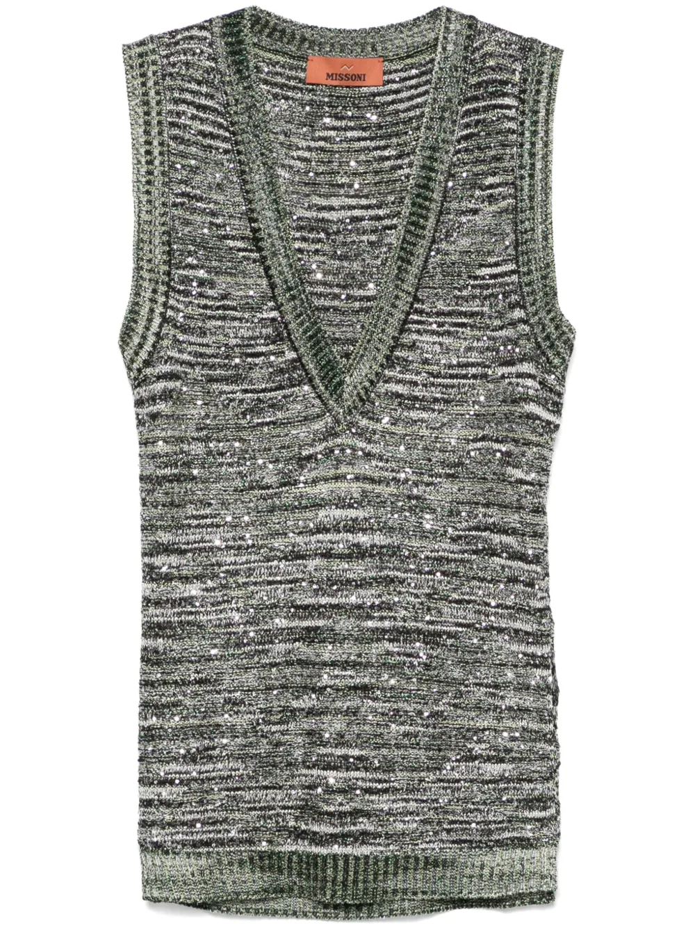 Missoni sequined slub-knit tank top – Black