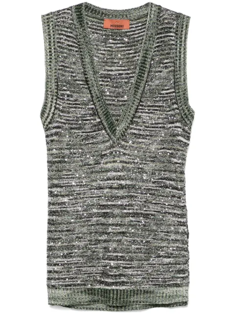 Missoni sequined slub-knit tank top