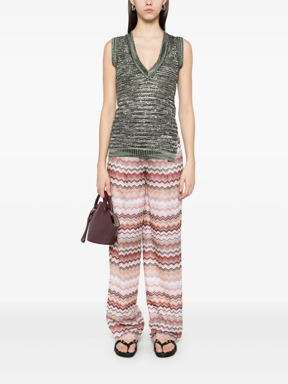 Missoni Gebreide tanktop met pailletten - Zwart