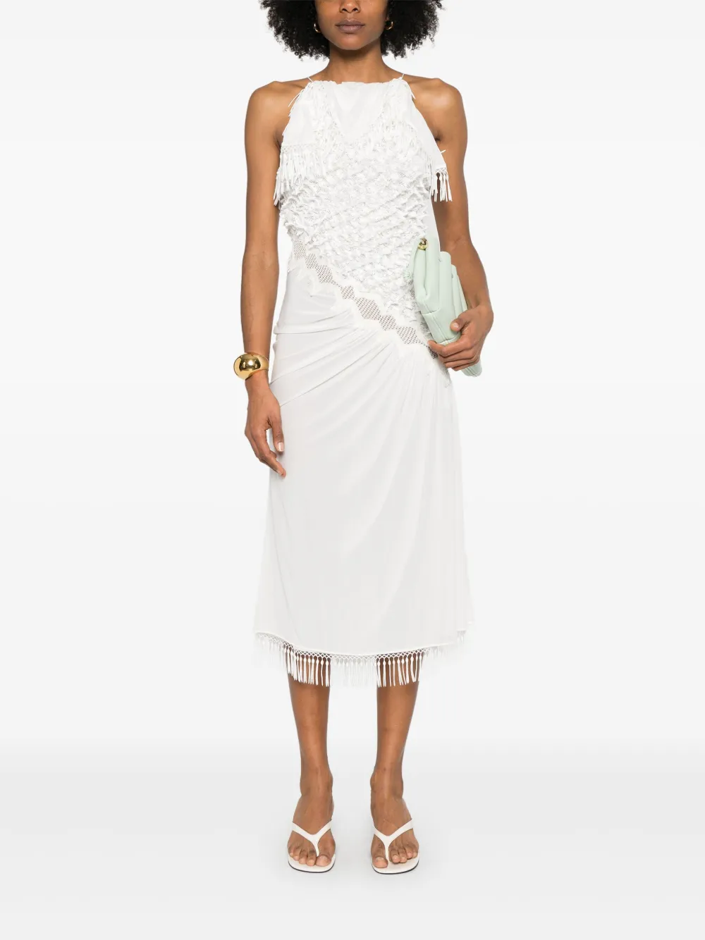 Christopher Esber Urchin midi-jurk - Wit