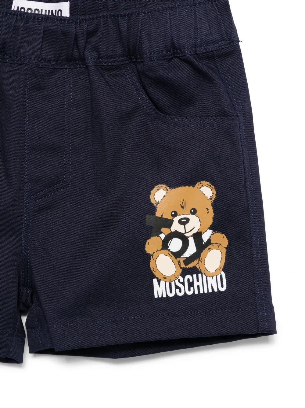 Moschino Kids Shorts met teddybeerpatroon Blauw