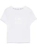 DKNY foil-logo cropped T-shirt - White