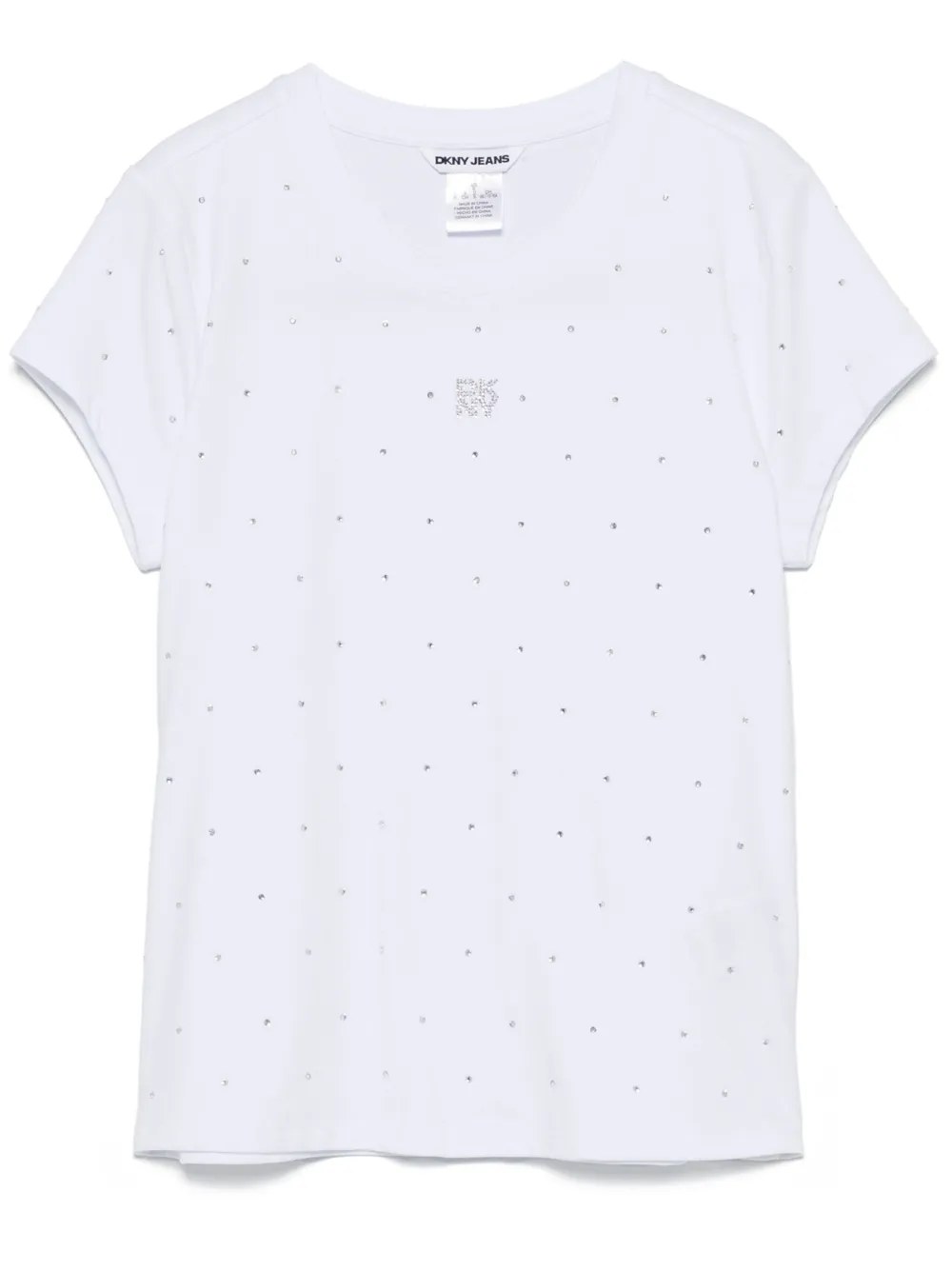 DKNY T-shirt verfraaid met stras Wit