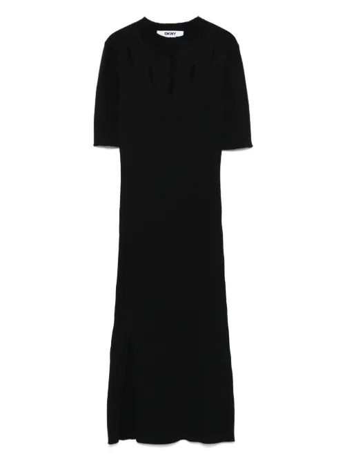 DKNY ribbed midi dress - Noir - DKNY - Modalova