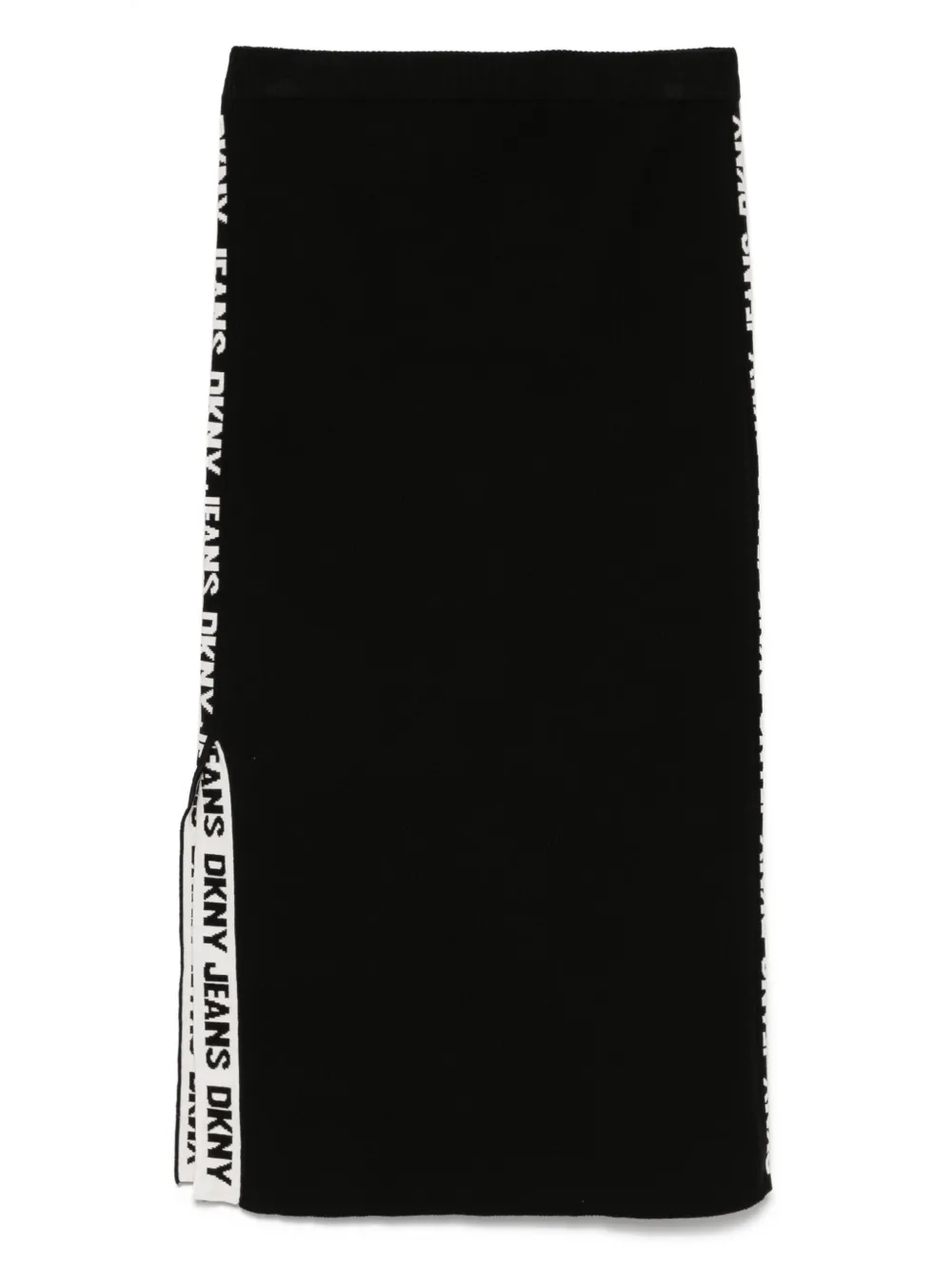 DKNY fine-ribbed midi skirt - Zwart