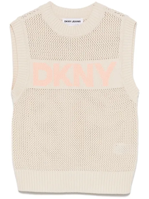 DKNY chaleco con logo en jacquard