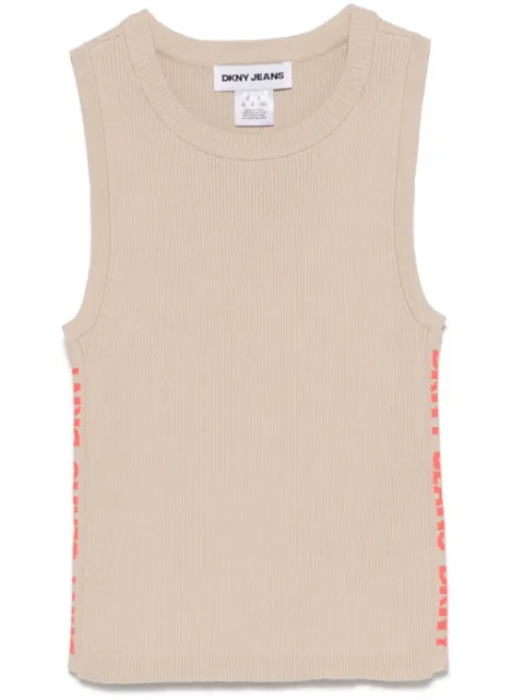 DKNY chaleco con ribete del logo