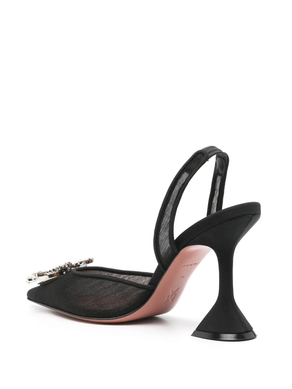 Amina Muaddi Begum Glass Sling 90mm pumps Zwart