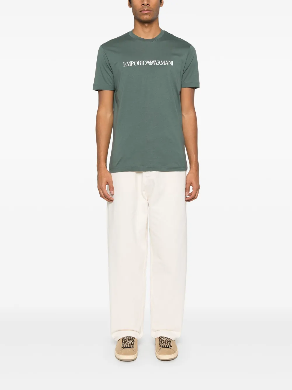 Emporio Armani logo-print T-shirt - Groen