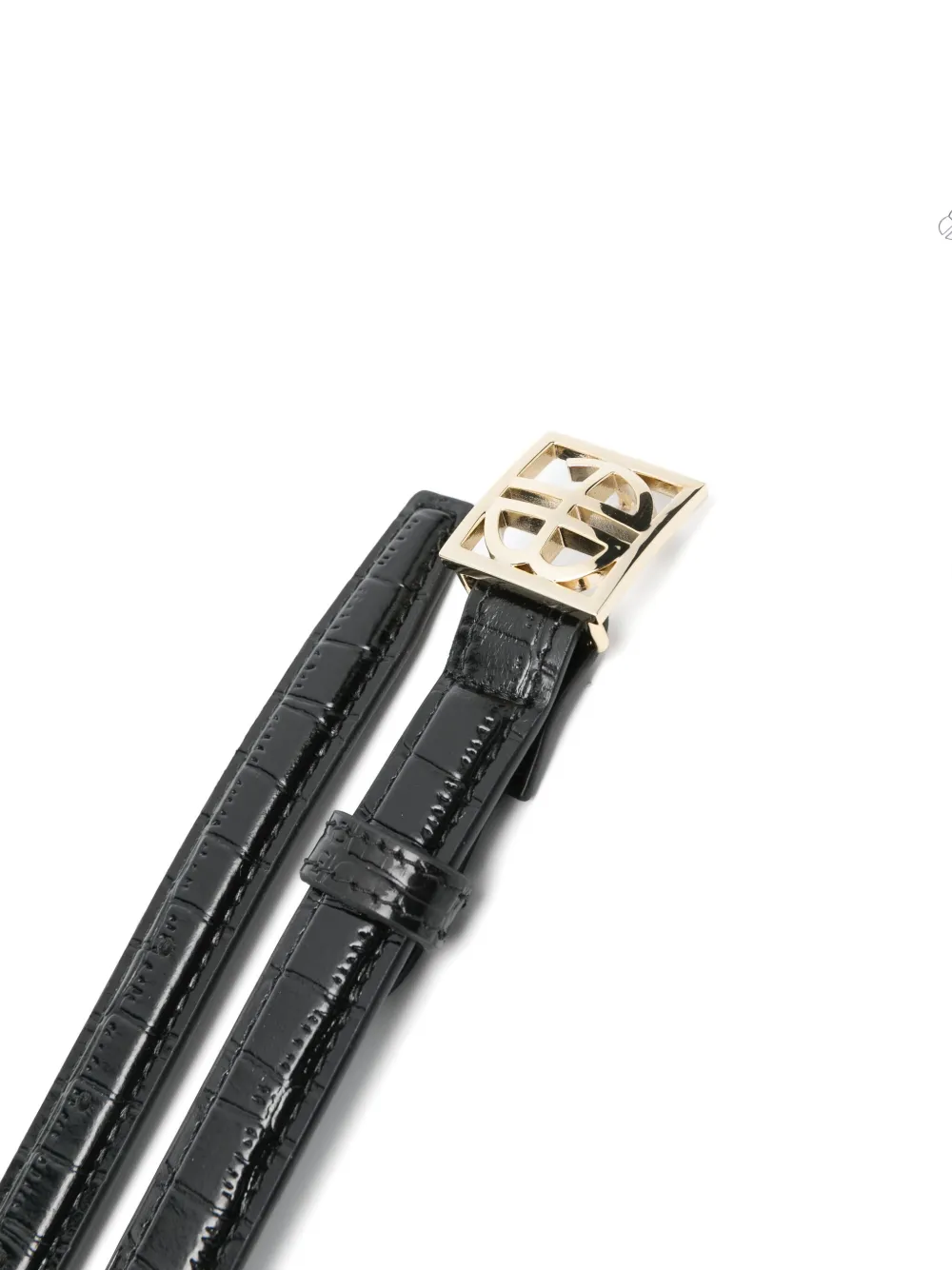 ANINE BING crocodile-embossed belt - Zwart