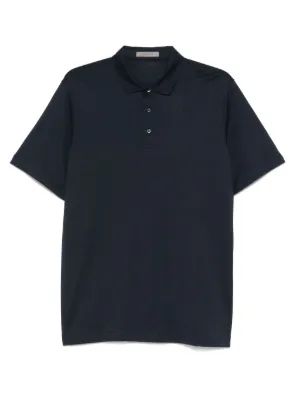 Kiton シルク　セッテピェゲ Kiton Silk Polo Shirt | Blue | FARFETCH IN