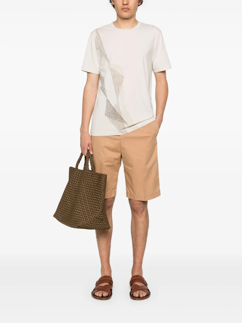 Corneliani Shorts van katoenblend - Oranje