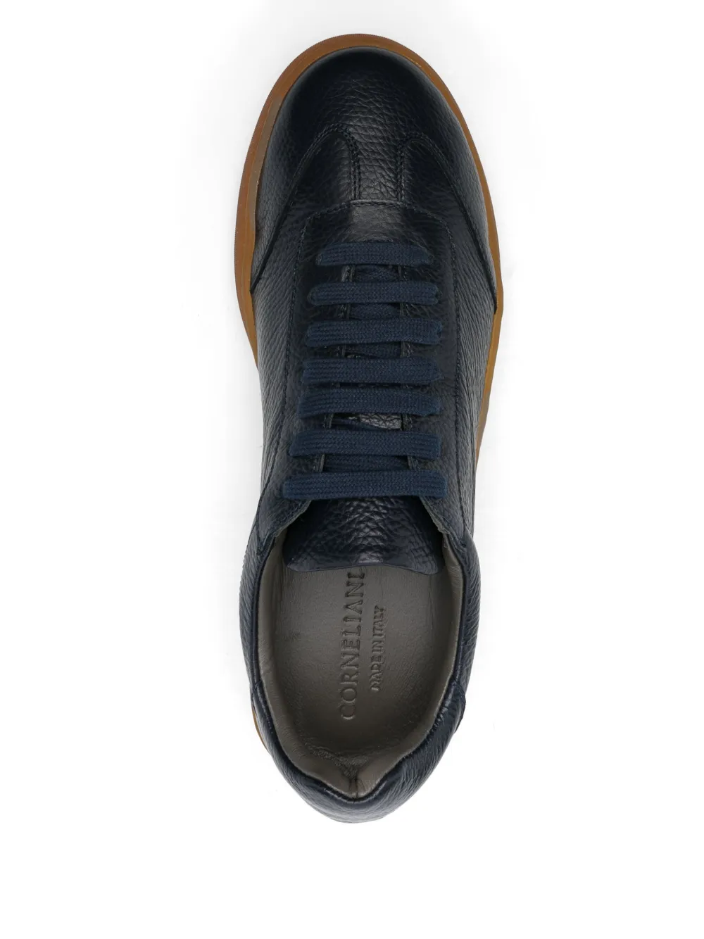 Corneliani leather low-top sneakers Blue
