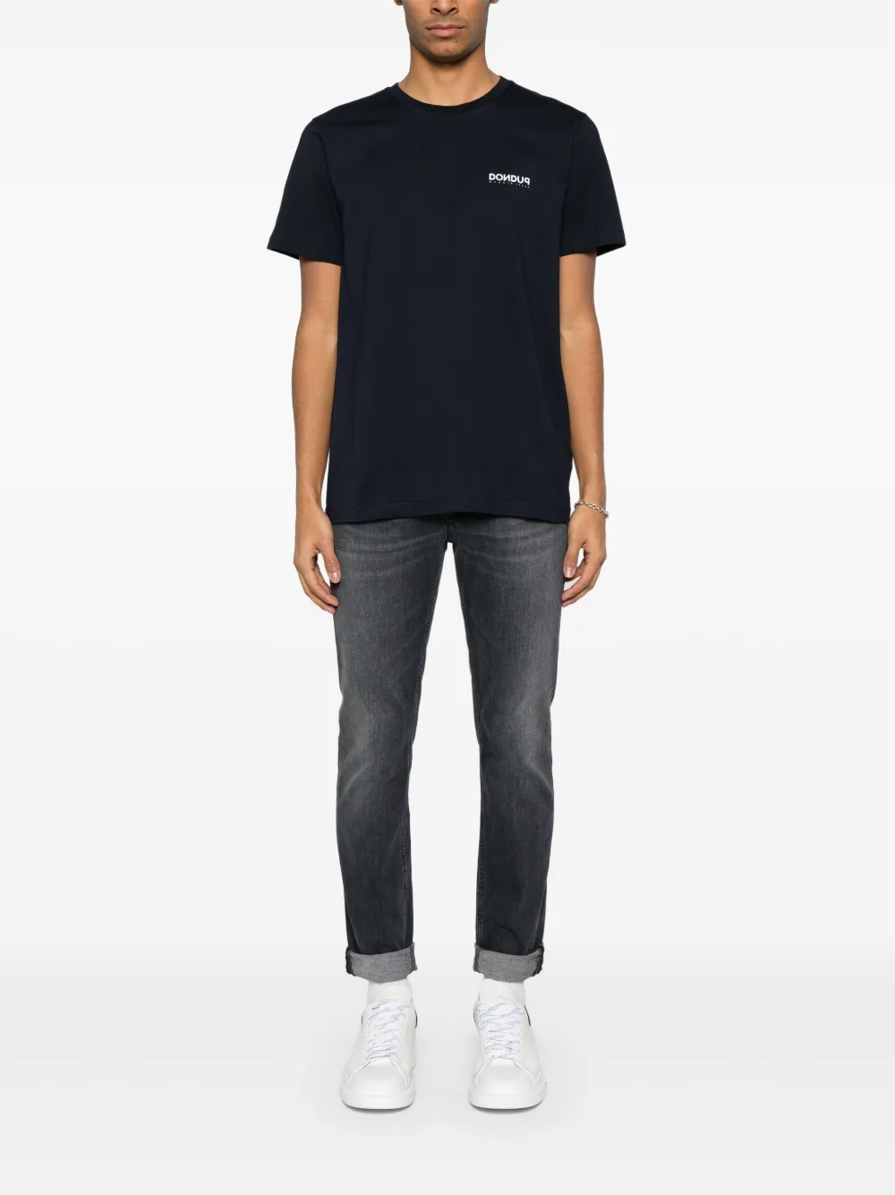 DONDUP T-shirt met logoprint - Blauw