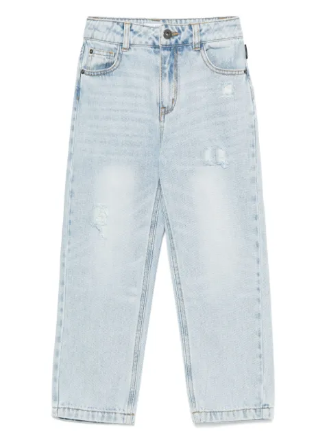 Moschino Kids Calça jeans Teddy Bear com efeito destroyed