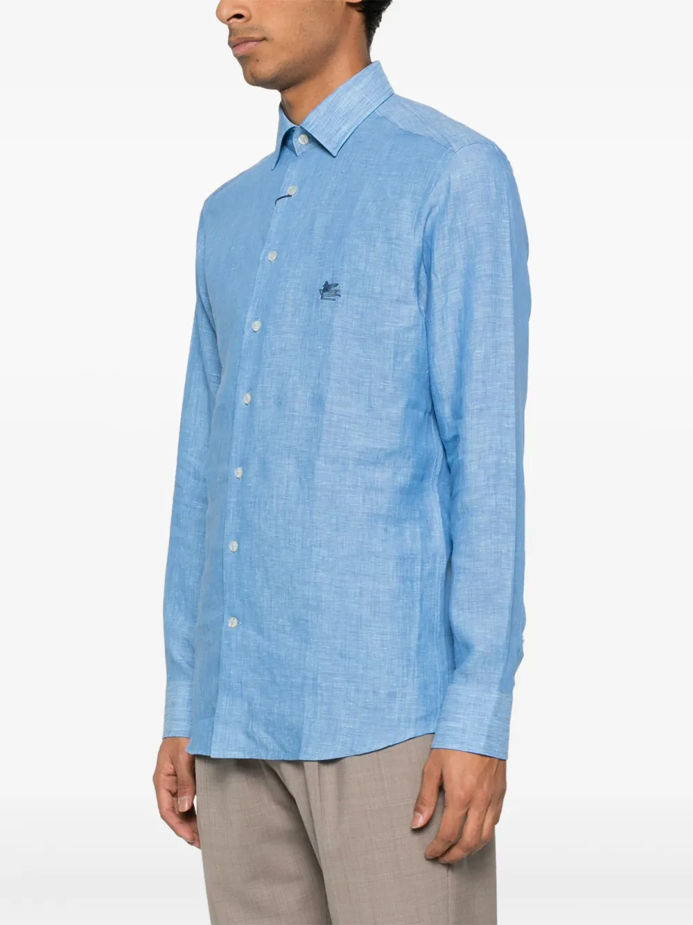 ETRO Overhemd met Pegaso-patroon Blauw