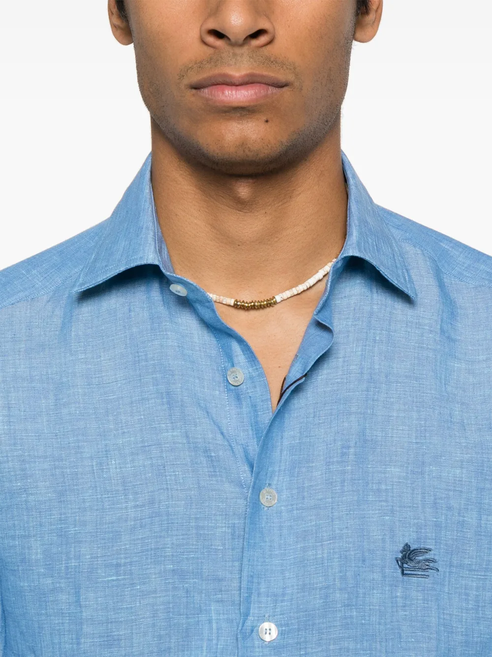 ETRO Overhemd met Pegaso-patroon Blauw