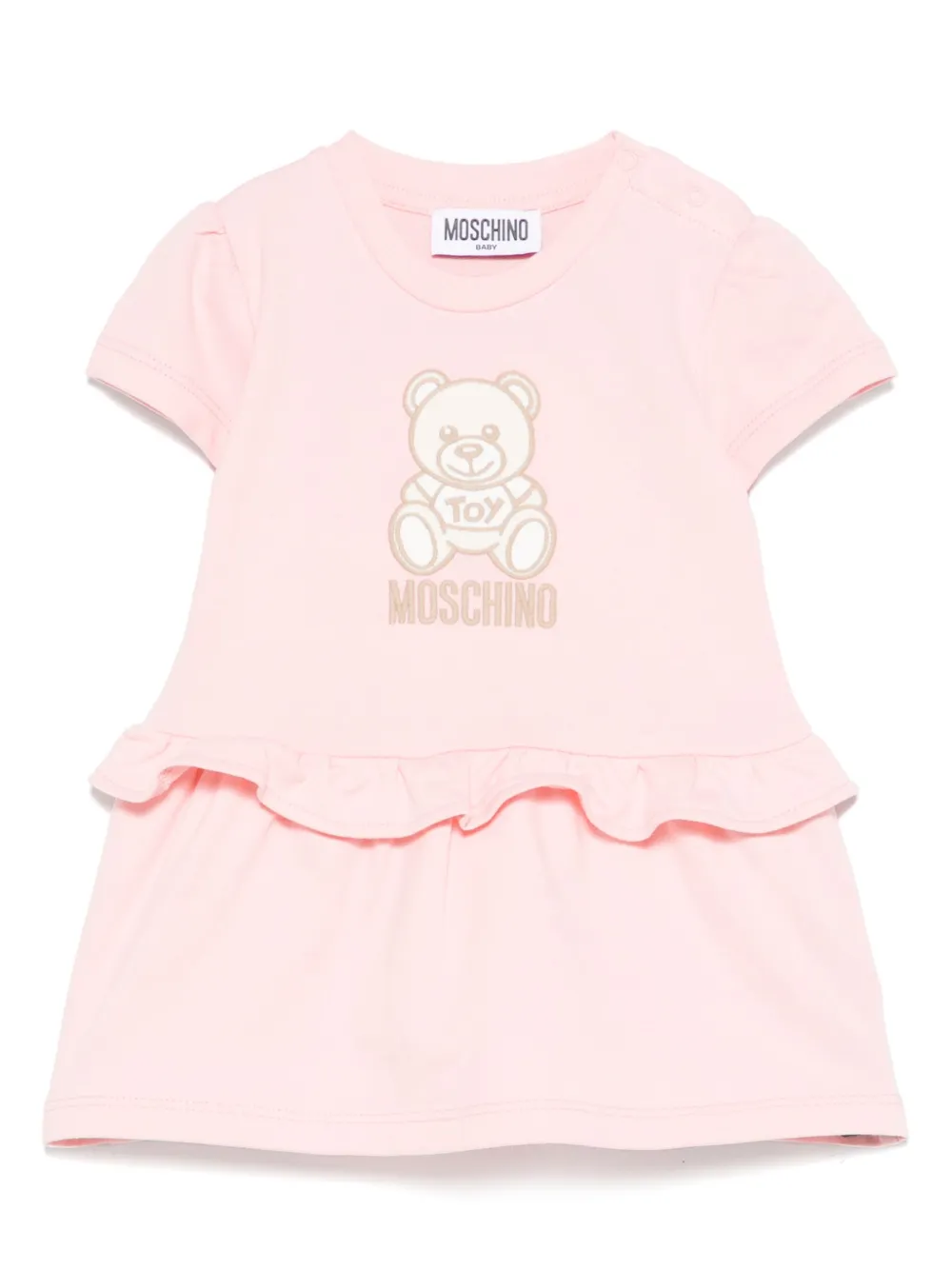 Moschino Kids Jurk met teddybeerprint Roze