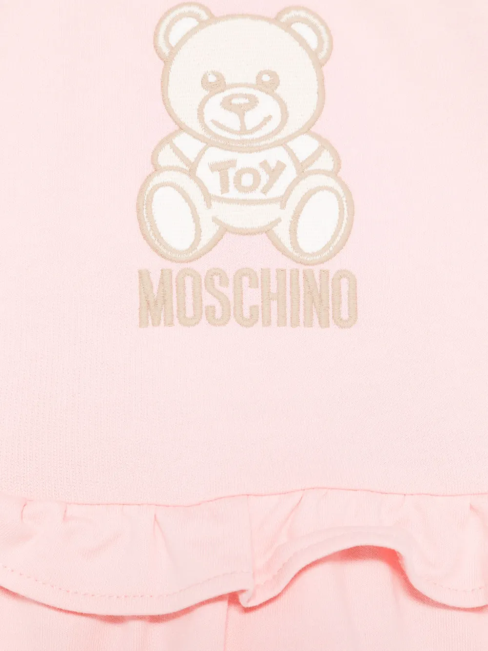 Moschino Kids Jurk met teddybeerprint Roze